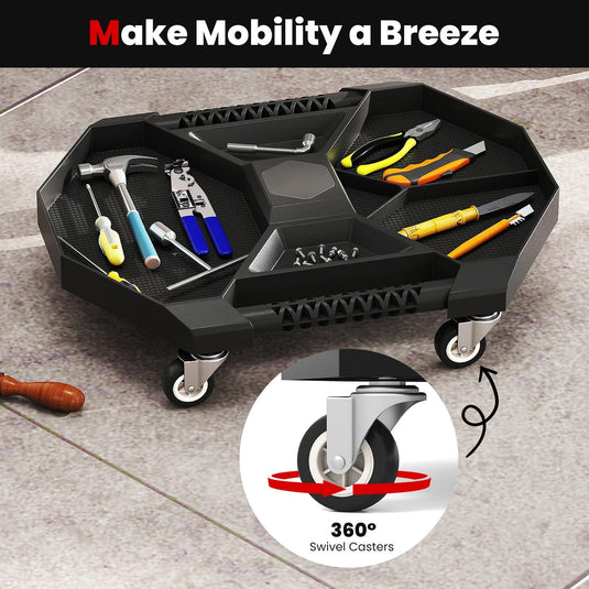 Goplus Moving Caddy Tray with 4 Swivel Casters for Garage Workshop