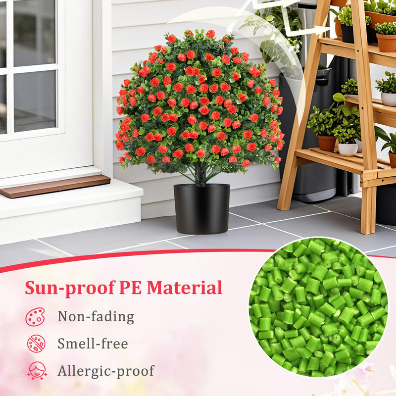 Load image into Gallery viewer, Goplus 21.5’’ Artificial Rose Topiary Ball Tree for Indoor Outdoor
