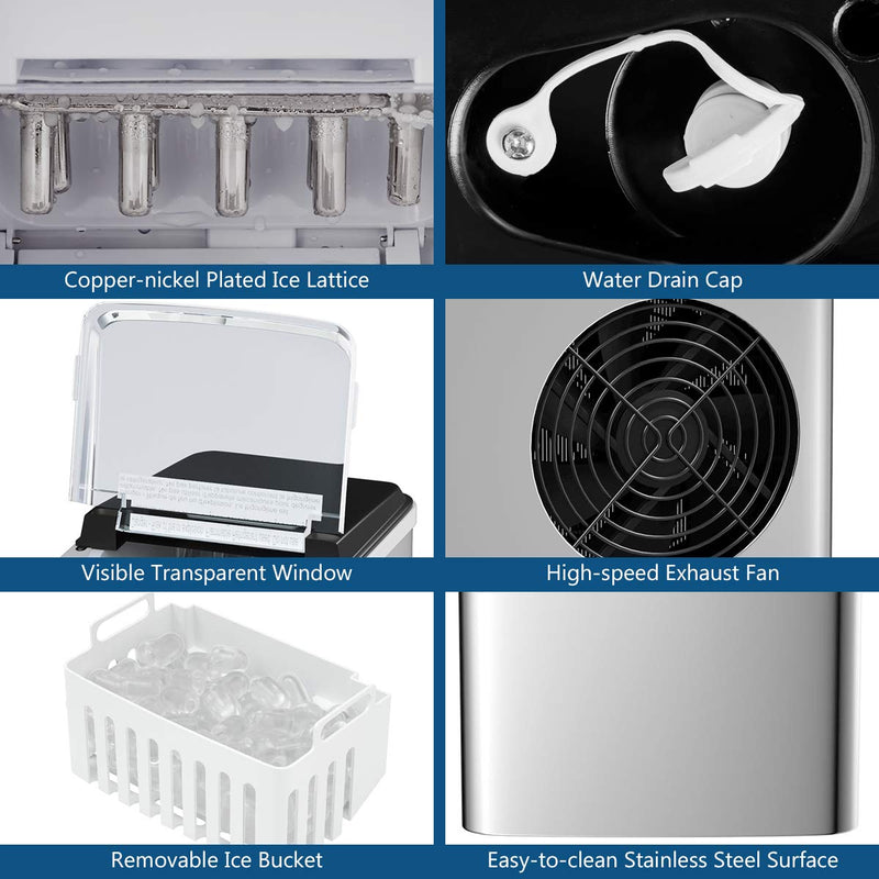 Load image into Gallery viewer, Ice Makers Countertop 26.5 LBS/24 Hour Electric Portable Ice Maker Machine with Self-Cleaning
