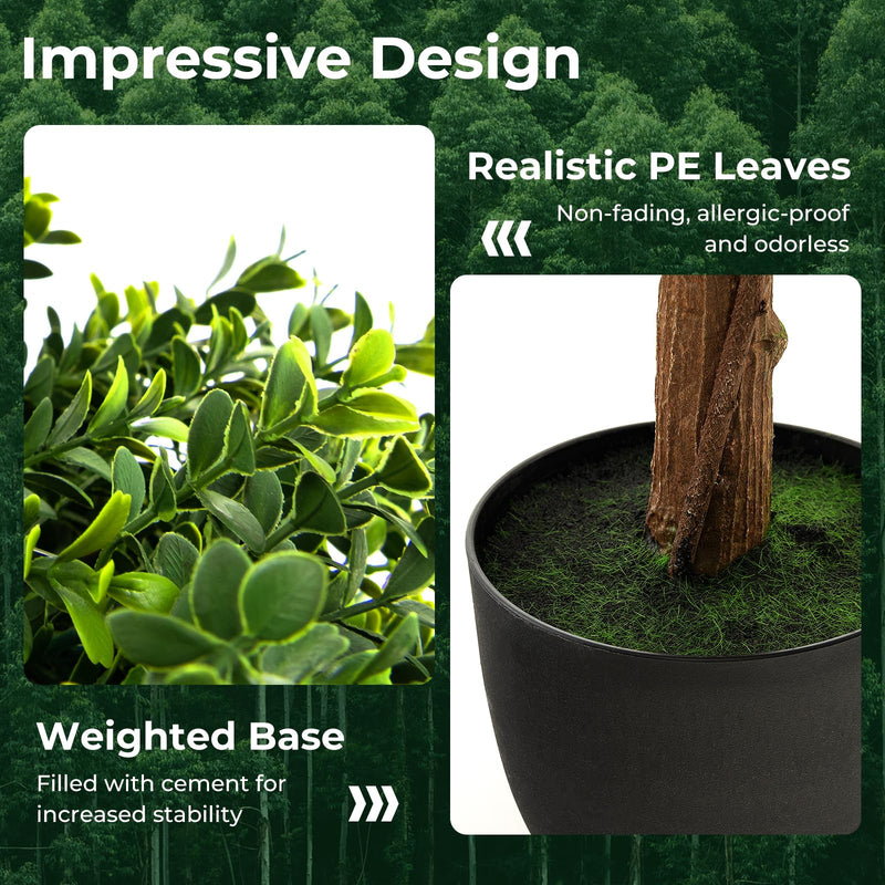 Load image into Gallery viewer, Goplus 40&quot; Artificial Boxwood Topiary Ball Tree
