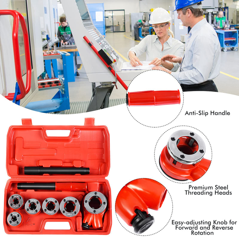 Load image into Gallery viewer, Goplus Ratchet Pipe Threader Kit Ratcheting Pipe Threading Tool Set
