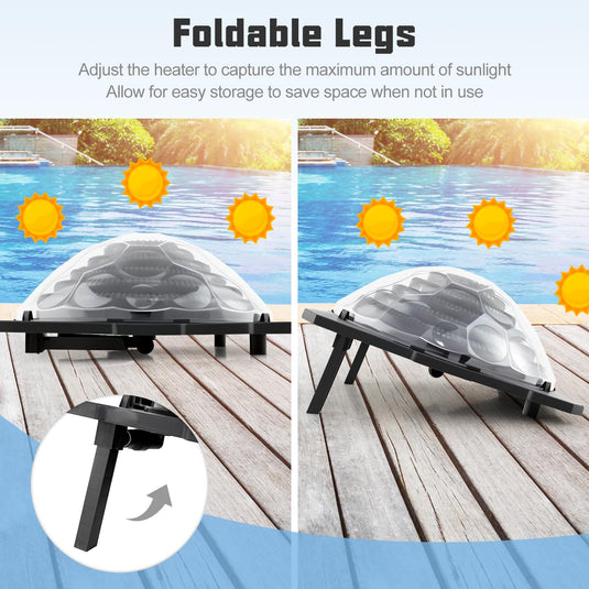 Goplus Solar Dome Swimming Pool Heater Above Ground, Pool Solar Heater