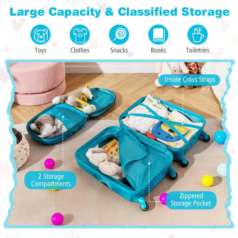 Load image into Gallery viewer, 2 PCS Kid Luggage Set With Spinner Wheels for Children Boys Girls-Navy
