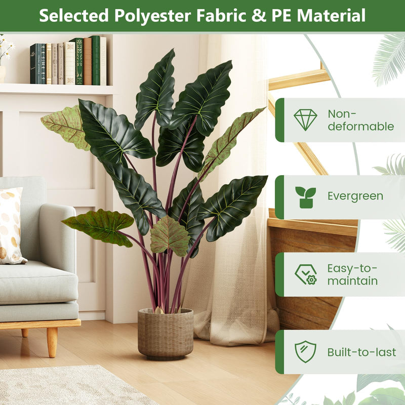 Load image into Gallery viewer, Goplus 63" Tall Fake Pre-Potted Plant w/ 11 Faux Leaves &amp; Bendable Stems
