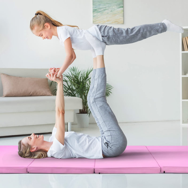 Load image into Gallery viewer, Goplus 8&#39; x 4&#39; Folding Gymnastics Mat, 2&quot; Thick 4 Fold Exercise Tumbling Mat with Carrying Handles for Home Gym Fitness
