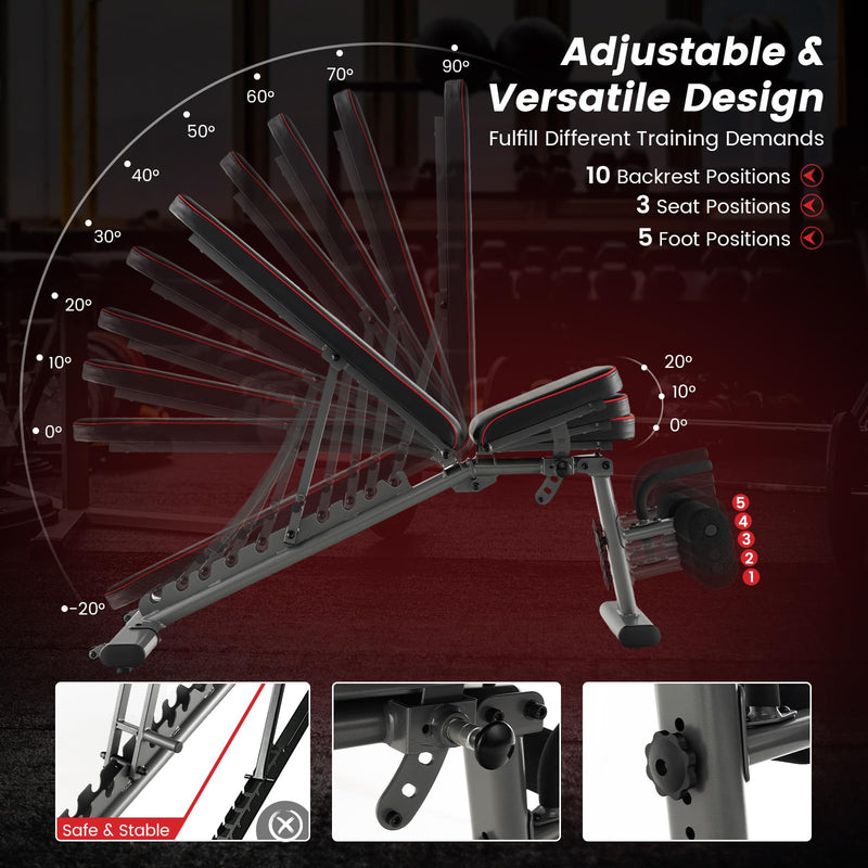 Load image into Gallery viewer, Goplus Adjustable Weight Bench
