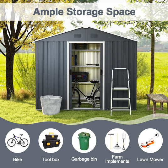 Goplus Outdoor Storage Shed with Floor