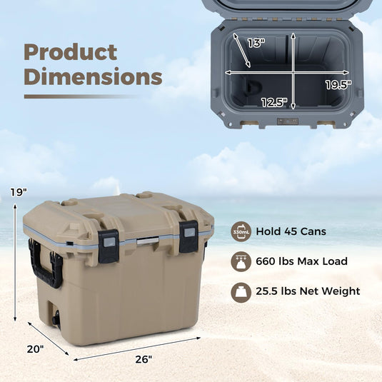 Goplus 53QT Ultra-Light Injection Molded Cooler with Handles & Bottle Opener