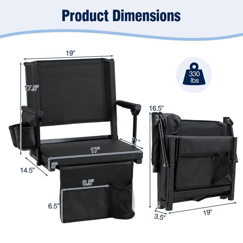 Load image into Gallery viewer, Goplus 2 Pack Stadium Seats for Bleachers with Back Support &amp; Cup Holders
