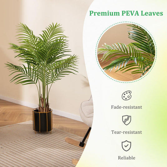 Goplus 4.2FT Tall Artificial Palm Tree with 12 PEVA Leaves (2 Pack)