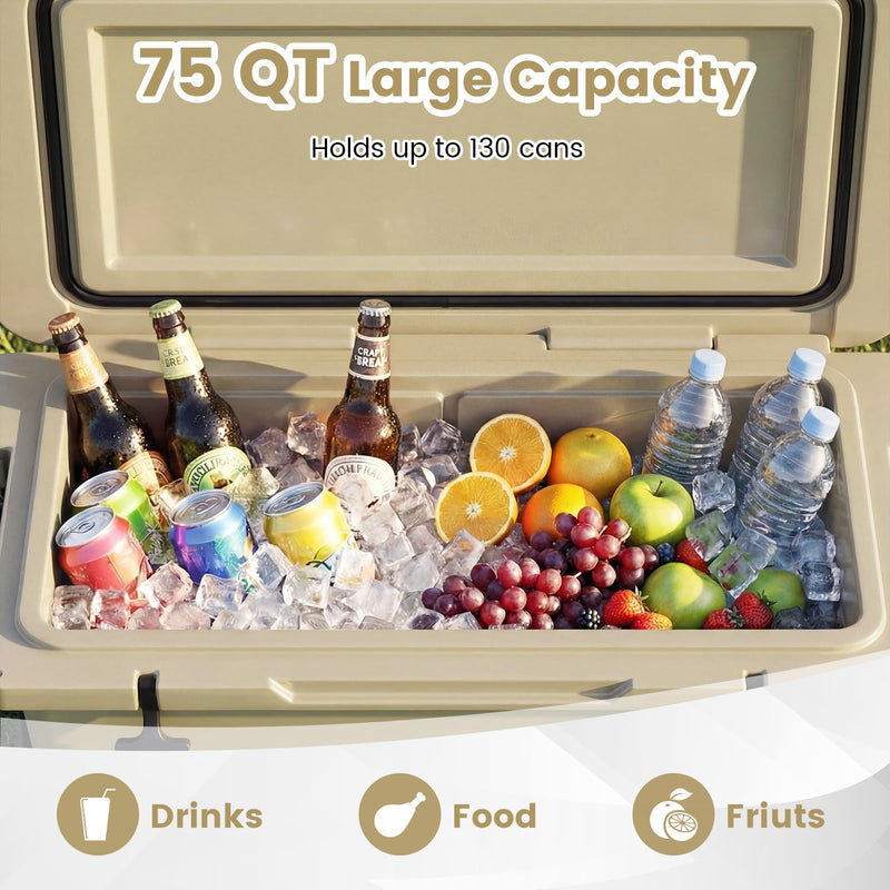 Load image into Gallery viewer, Goplus 75QT Portable Hard Cooler w/6-Day Ice Retention Pull Handle Wheels
