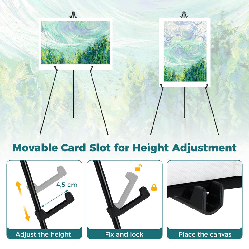 Load image into Gallery viewer, Goplus 65" Metal Easel Stand Set w/Movable Card Slots &amp; Anti-Slip Foot Pads (6-Pack)
