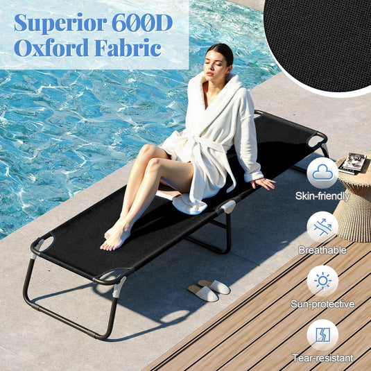 Goplus Heavy Duty Collapsible Foldable Camping Bed for Adults Kids with Non-Slip Foot Pad