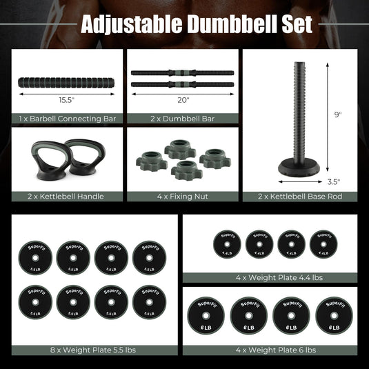 Goplus Adjustable Dumbbell Set