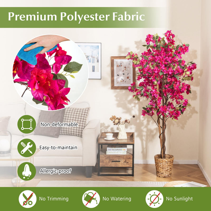 Load image into Gallery viewer, Goplus 6 FT Bougainvillea Artificial Tree Artificial Plants for Indoor Decor
