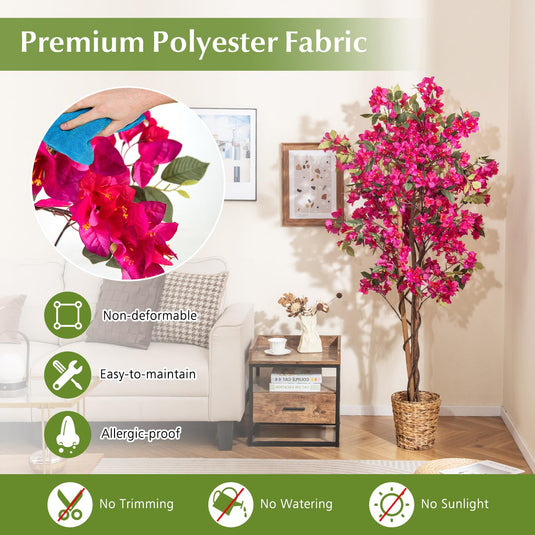Goplus 6 FT Bougainvillea Artificial Tree Artificial Plants for Indoor Decor