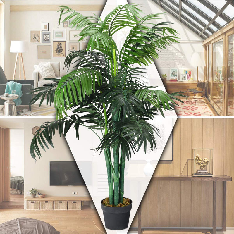 Load image into Gallery viewer, Goplus 3.5 Feet Tall Potted Artificial Palm Tree for Indoor Outdoor

