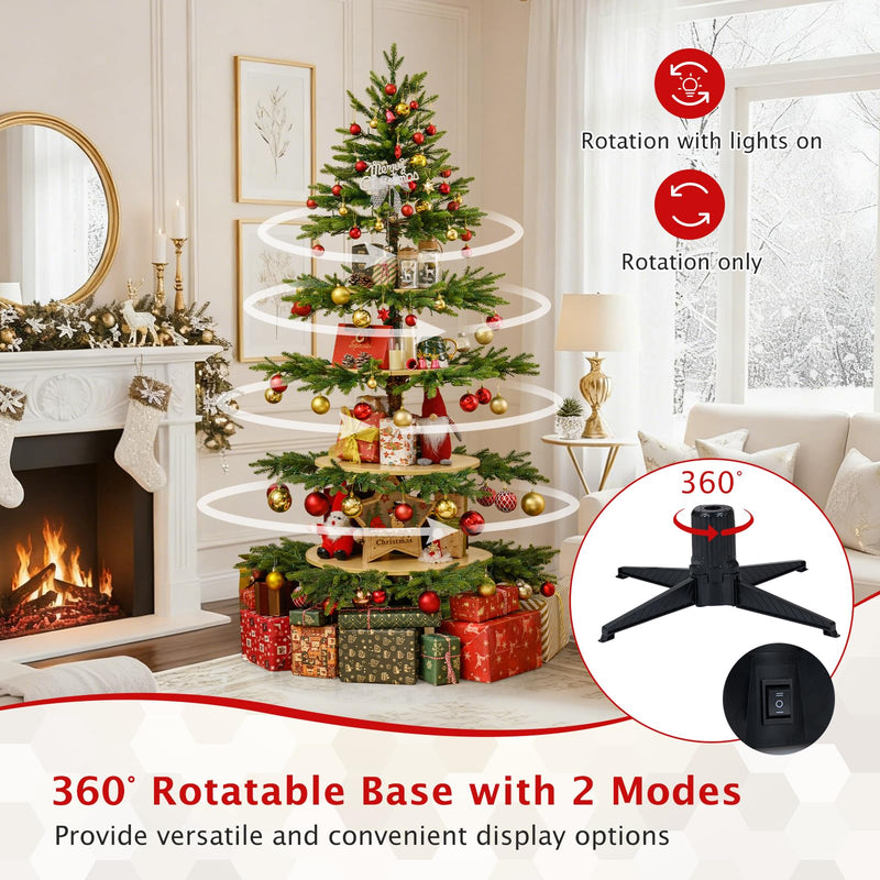 Load image into Gallery viewer, Goplus 6.4 FT Pre-Lit Artificial Christmas Tree with 360° Rotatable Base
