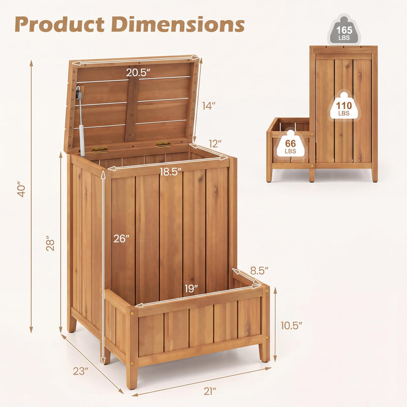 Load image into Gallery viewer, Goplus Wood Package Delivery Box with Planter Box | Multi-purpose Outdoor Storage Container
