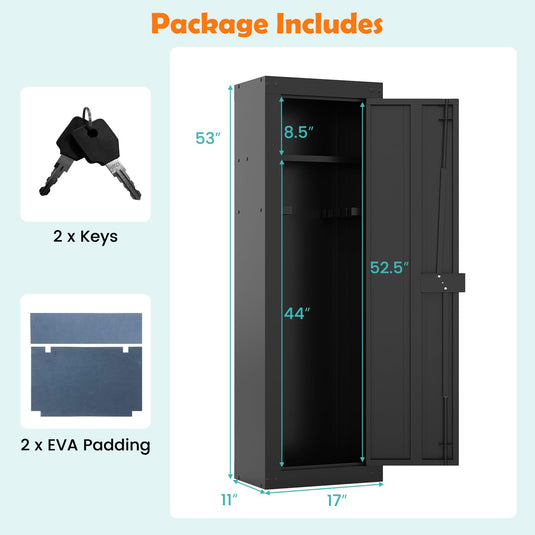 Goplus 8 Rifle Safe | Large Gun Cabinet with Storage Shelf & Gun Racks