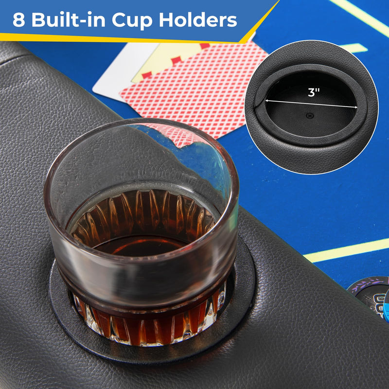 Load image into Gallery viewer, Goplus 72 x 36 x 30.5 Inch Foldable Poker Table with 8 Cup Holders
