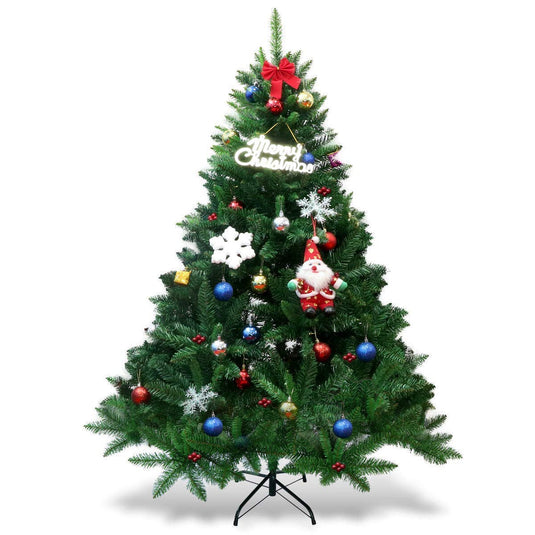 Goplus 6ft Christmas Tree Artificial Premium Hinged Spruce Full Tree with Solid Metal Stand