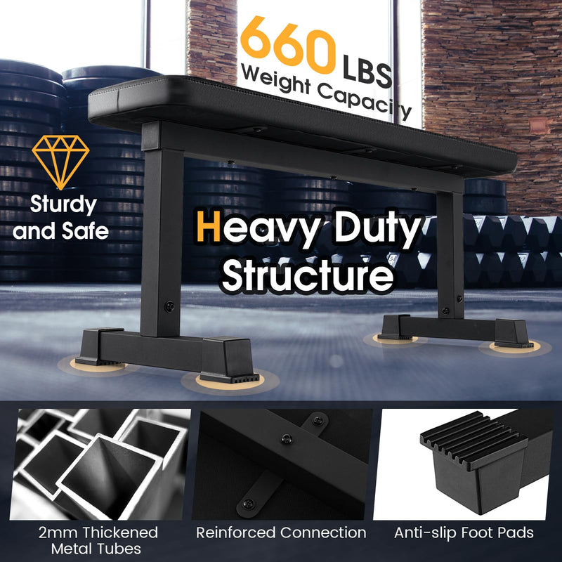 Load image into Gallery viewer, Goplus Flat Weight Bench, 660 LBS Heavy Duty Strength Training Exercise Bench
