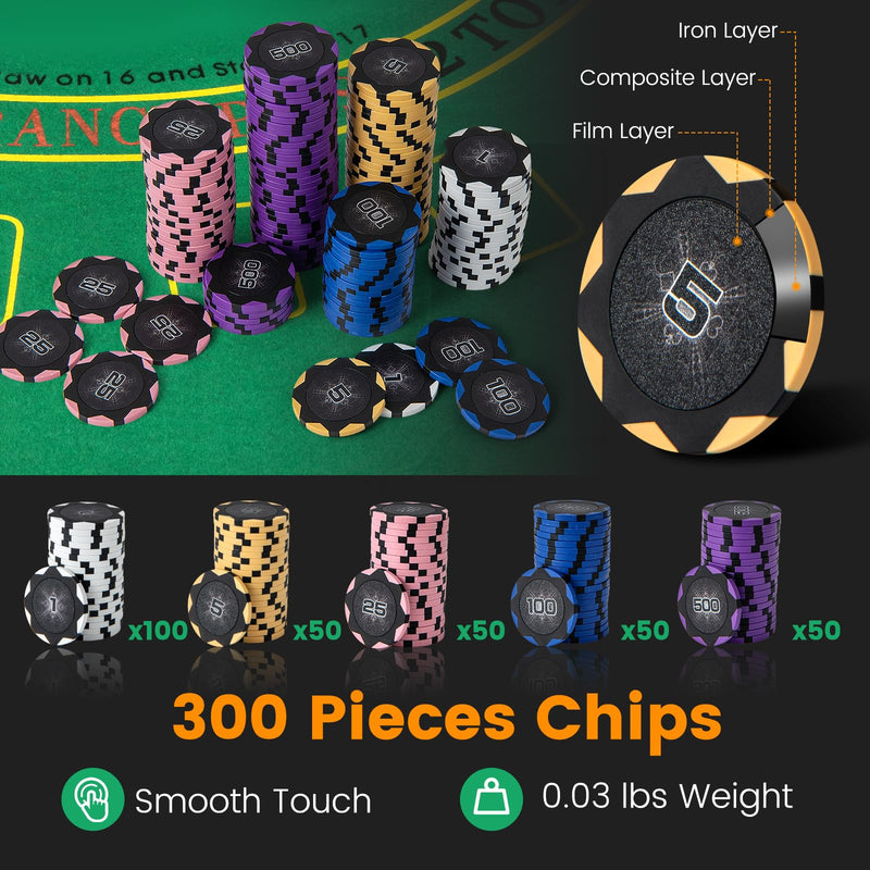 Load image into Gallery viewer, Goplus Poker Chip Set, 300 PCS 14 Gram Clay Poker Chips w/Case, Automatic Card Shuffler
