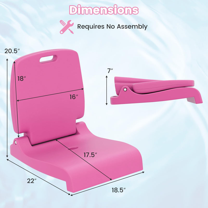 Load image into Gallery viewer, Goplus Foldable Portable Flip Seat with Back Support &amp; 2 Handles for Edge of Pool
