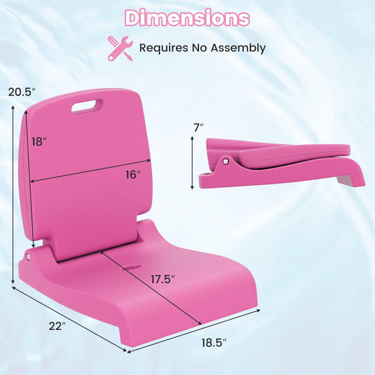 Goplus Foldable Portable Flip Seat with Back Support & 2 Handles for Edge of Pool