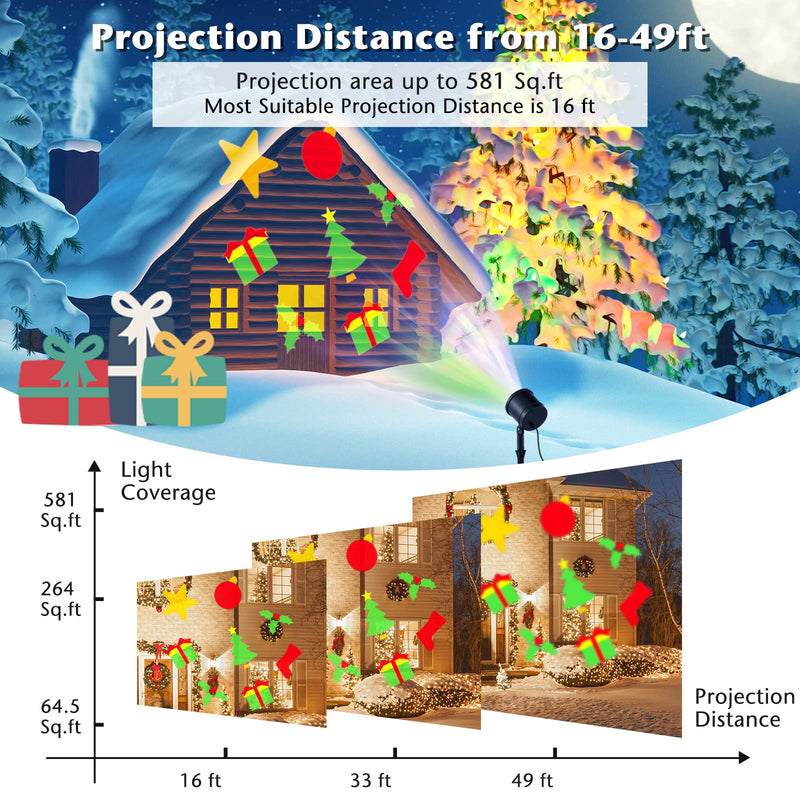 Load image into Gallery viewer, Goplus Christmas Projector Lights Rotating Projection Lamp with 65° Adjustable Angle
