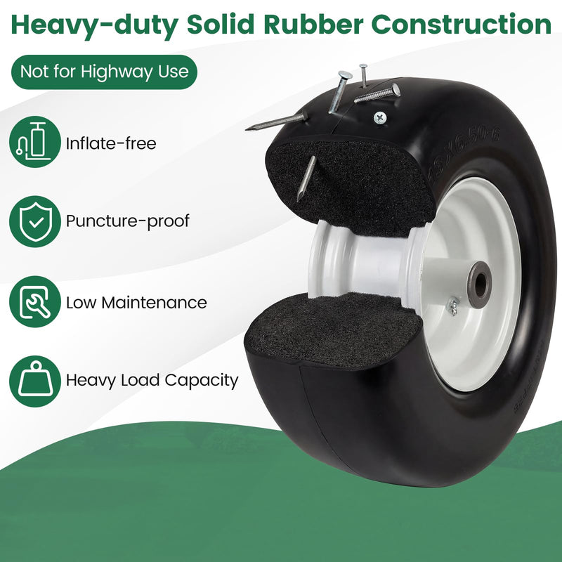 Load image into Gallery viewer, Goplus 13 x 6.50-6 Flat Free Tires &amp; Wheels (2 Pack)
