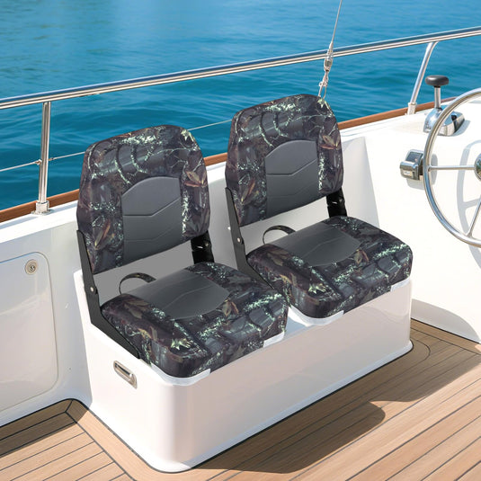 Goplus 2 Packs-Dark Camo Waterproof Fishing Captain Boat Seats