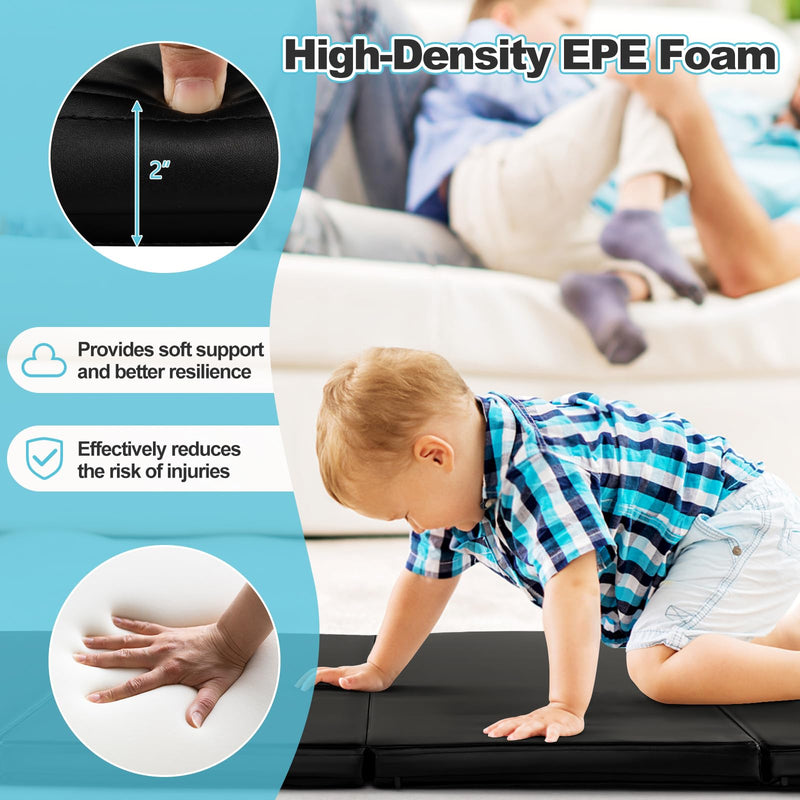 Load image into Gallery viewer, Folding Tumbling Mat with Carry Handles, Hook &amp; Loop Fasteners - Goplus
