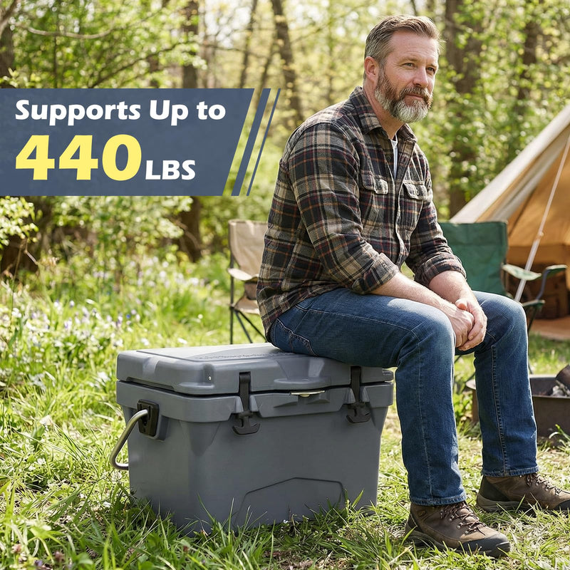 Load image into Gallery viewer, Goplus 20QT Insulated Ice Chest w/Portable Handles Cup Holders Ruler for Camping Fishing
