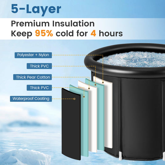 Goplus XL Ice Bath Tub for Athletes, 116 Gal Large Cold Plunge Tub with Cover for Cold Water Therapy Recovery
