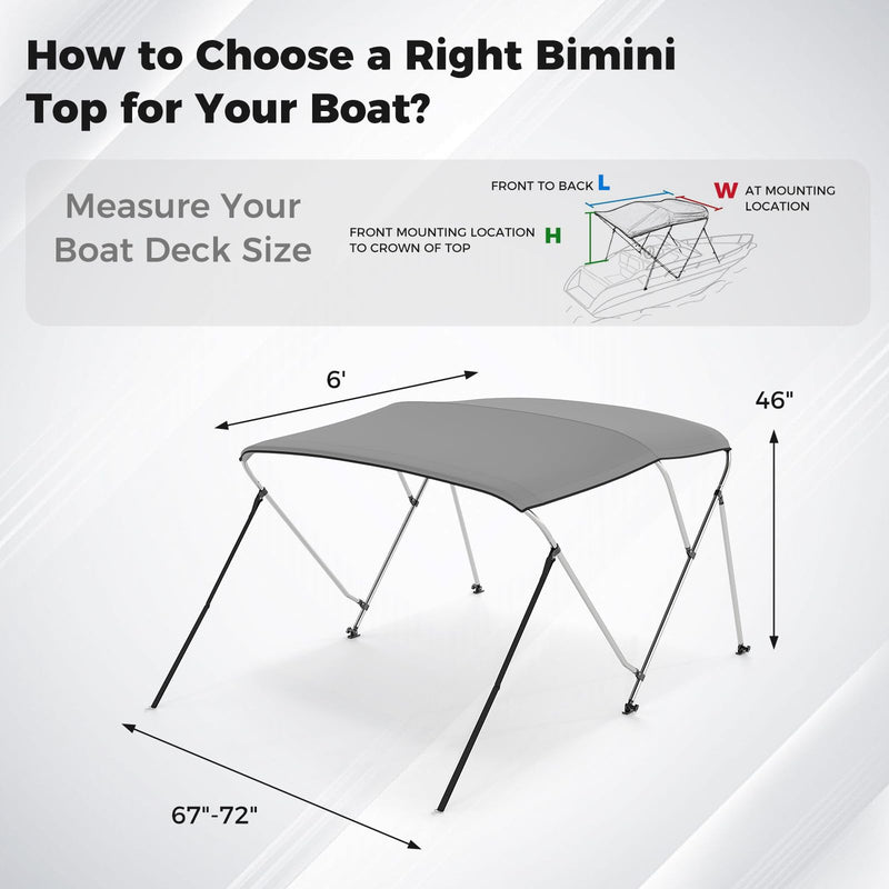 Load image into Gallery viewer, Goplus 3-Bow Bimini Top Pontoon Jon Boat Cover
