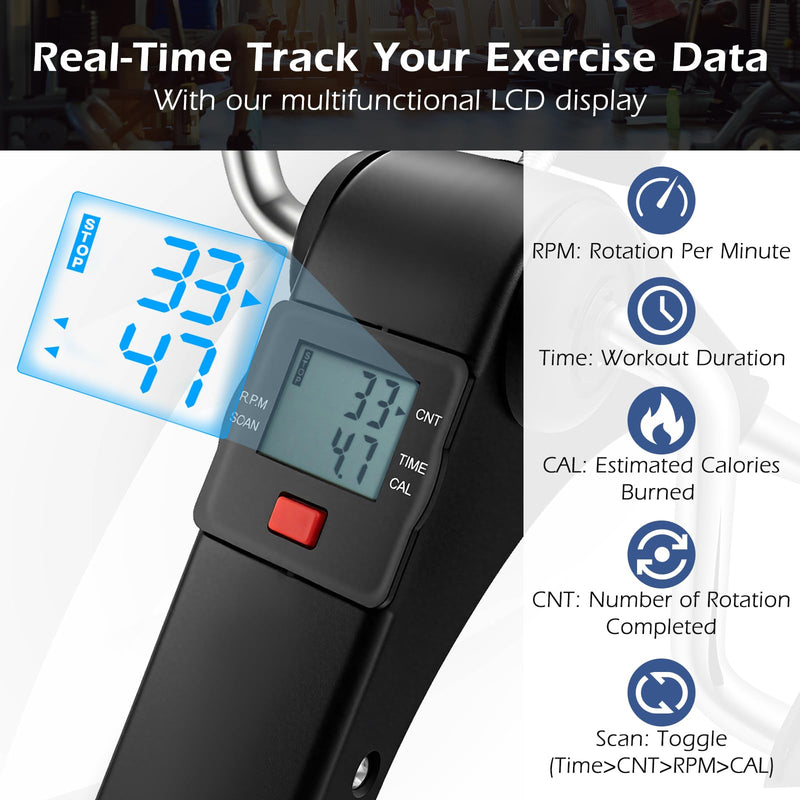 Load image into Gallery viewer, Goplus Folding Pedal Exerciser, Under Desk Mini Exercise Bike for Arm &amp; Leg Workout
