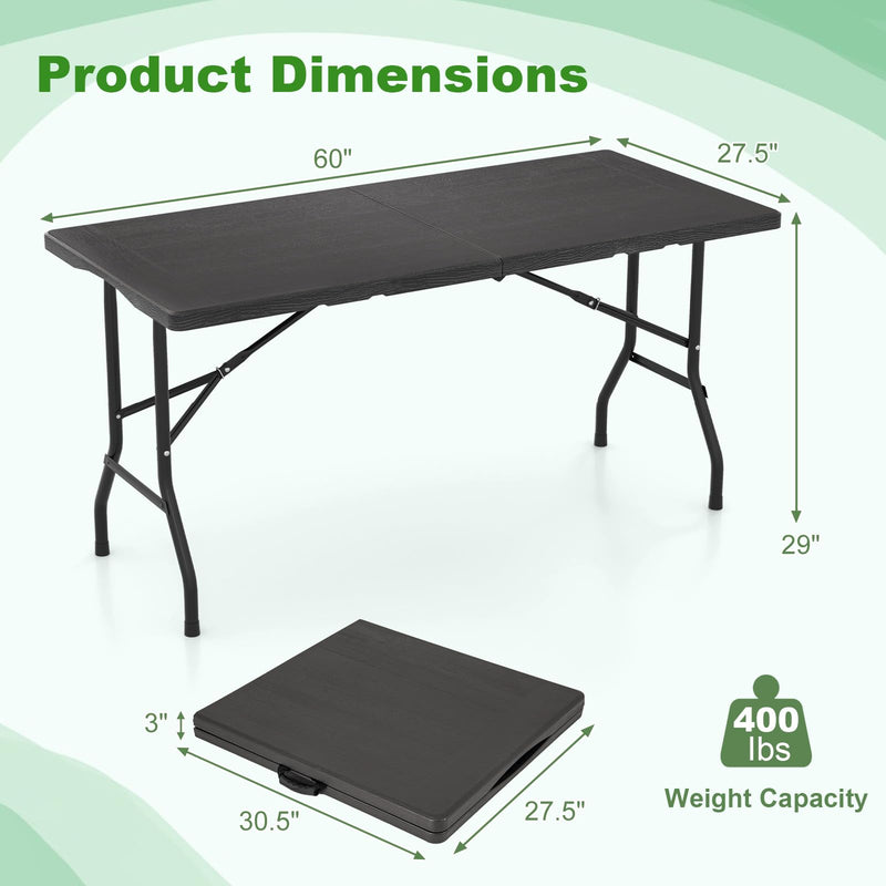 Load image into Gallery viewer, Goplus 5ft Heavy-Duty Rectangular Folding Table with Handle
