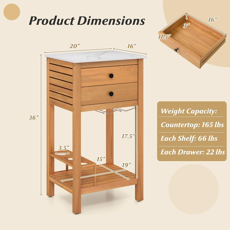 Load image into Gallery viewer, Goplus Outdoor Bar Buffet Sideboard for Backyard Garden Deck Corner
