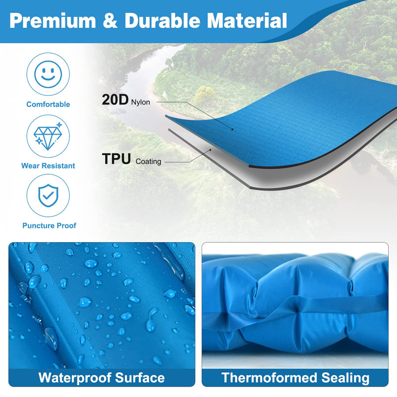 Load image into Gallery viewer, Goplus Inflatable Camping Sleeping Pad, 3 Inch Thick Camping Pad, Waterproof &amp; Comfortable Sleeping Mat
