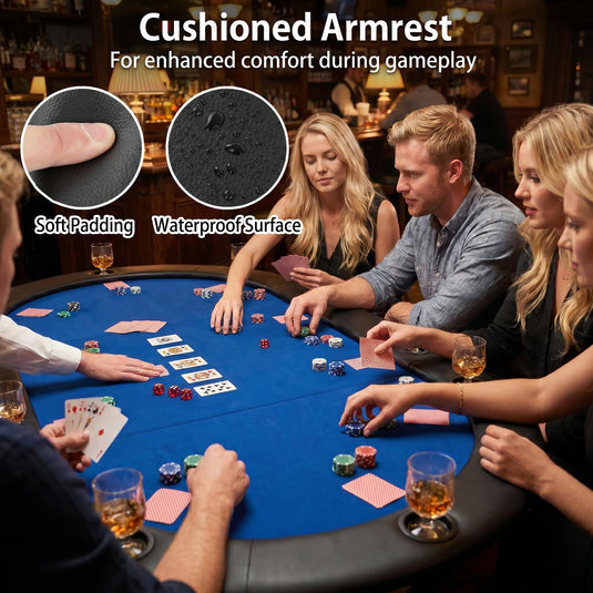 Goplus 84"x42" Foldable Poker Table Top for 10 Players w/Cup Holders