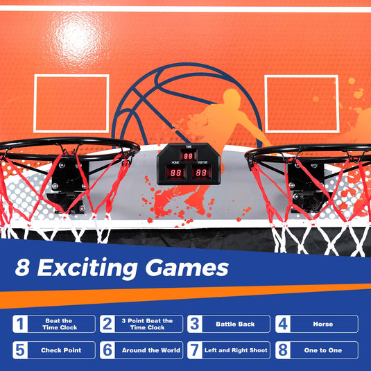 Goplus Foldable Dual Shot Basketball Arcade Game w/LCD Scoreboard & 4 Balls