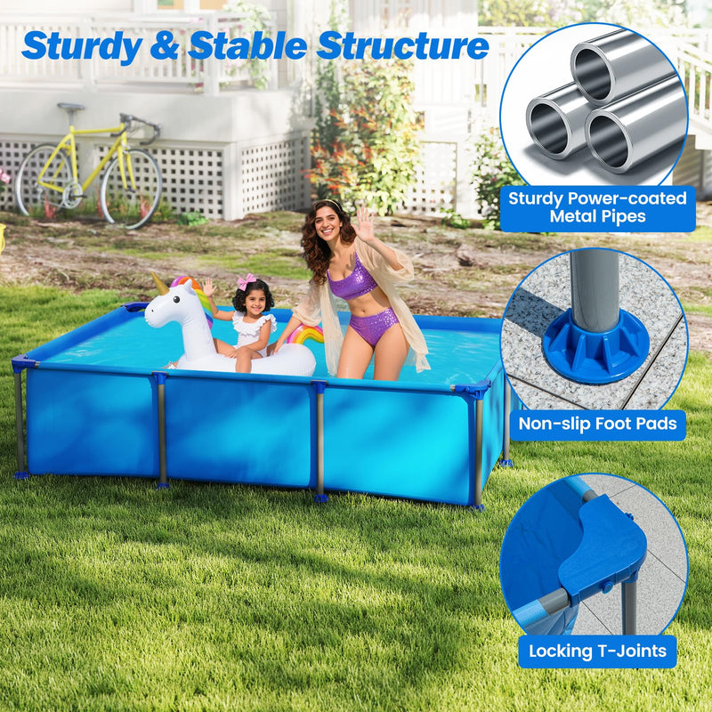 Load image into Gallery viewer, Goplus 8.5&#39; x 6&#39; x 26&quot; Rectangle Metal Frame Pool Set Above Ground Swimming Pool
