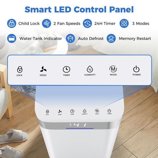 32 Pints Dehumidifier for Home, 2000 Sq.ft, Quiet Operation with 3 Modes, Drain Hose, Auto Shut Off