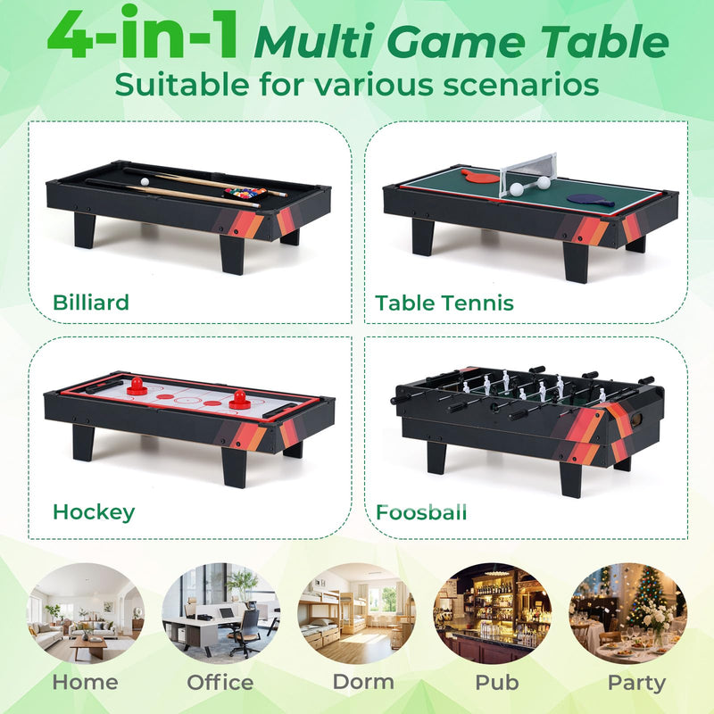 Load image into Gallery viewer, Goplus 4 in 1 Multi Game Table Stackable Combo Tabletops for Home

