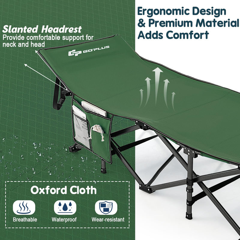Load image into Gallery viewer, Goplus Folding Camping Cot, 27.5&quot; Sleeping Cot for Adults with Carry Bag, 600LBS Weight Capacity

