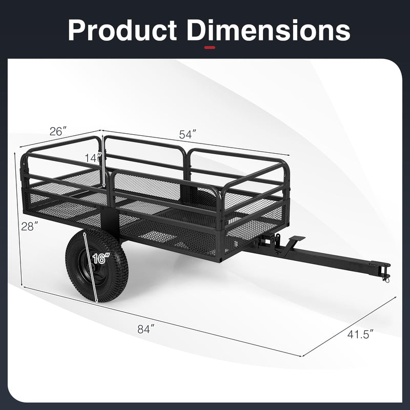 Load image into Gallery viewer, Goplus 1540 LBS Capacity 17.6 Cu. Ft Heavy Duty Metal Dump Cart Trailer
