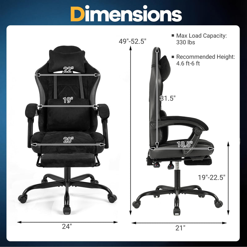 Load image into Gallery viewer, Goplus Gaming Chair Height Adjustable Computer Chair with Headrest Lumbar Support
