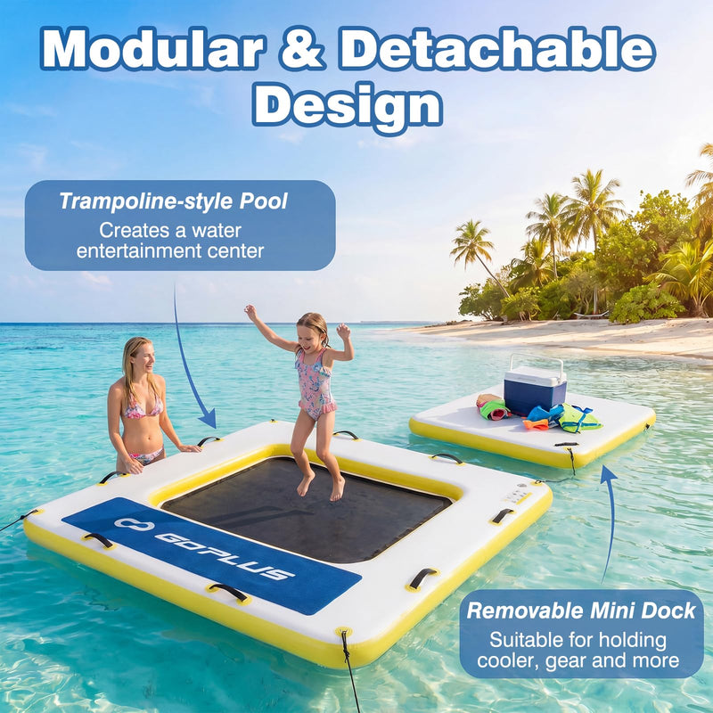 Load image into Gallery viewer, Goplus Inflatable Floating Dock 8FT x 8FT x 6 Inch Thick Swim Dock Platform
